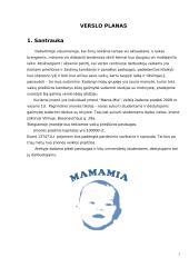 Verslo planas: vaikių priežiūra IĮ "Mama-Mia"