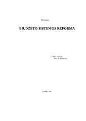 Lietuvos Respublikos (LR) biudžeto sistemos reforma