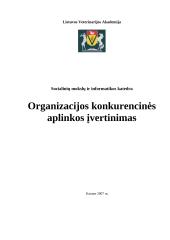 Organizacijos konkurencinės aplinkos įvertinimas: veterinarinė įmonė TŪB "Repulsus"