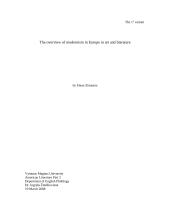 The overview of modernism in Europe in art and literature