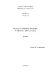 Statistinės lentelės ir diagramos. Jų sudarymas ir panaudojimas