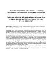 Subintimalinė arterijų rekanalizacija – alternatyva chirurginiam apatinės galūnės lėtinės okliuzijos gydymui 2 puslapis