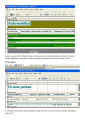 Access duomenų bazės aprašymas: parduodamų automobilių registracija 8 puslapis