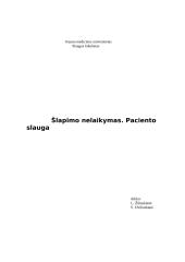 Šlapimo nelaikymas. Paciento slauga 8 puslapis