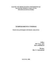 Tiriamojo objekto temperamento tipo nustatymas