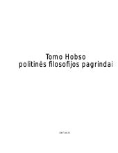 Tomo Hobso politinės filosofijos pagrindai