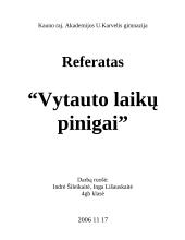Vytauto laikų pinigai 1 puslapis