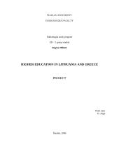Higher education in Lithuania and Greece
