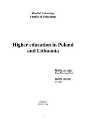 Higher education in Poland and Lithuania