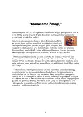 Klonavimo procedūros, privalumai ir trūkumai 9 puslapis