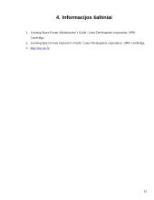 Nuotolinio mokymo sistema Learning space 15 puslapis