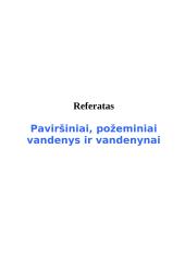 Paviršiniai, požeminiai vandenys ir vandenynai 4 puslapis