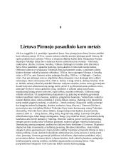 Pirmasis pasaulinis karas. Lietuvos valstybės atkūrimas 12 puslapis