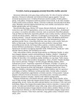 Vertybės, kurias propaguoja pirmieji lietuviško žodžio autoriai