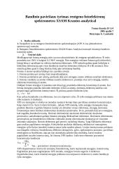 Bandinio paviršiaus tyrimas Rentgeno fotoelektronų spektrometru