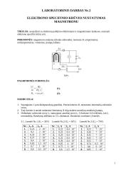 Elektrono specifinio krūvio matavimas magnetronu