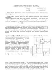 Elektrostatinio lauko matavimai elektrolitinės vonelės metodu 