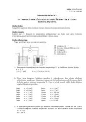 Entropijos pokyčio nustatymas šildant  kristalinį kūną 