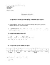 Stiklo santykio šviesos lūžio rodiklio matavimas