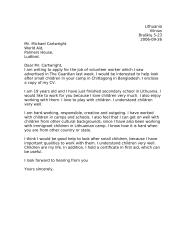 Application letter for a job