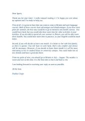 Letter: informal letter