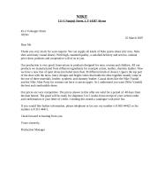 Letter: informal letter about sport shoes