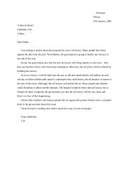 Letter: protest letter