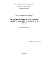 Derybų organizavimas ir vedimas tarp AB "Sportinė aviacija" ir  "Mecaplex Switzerland"