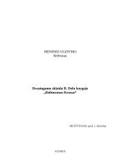 Dvasingumo sklaida meno kūrinyje. D. Defo "Robinzonas Kruzas" 3 puslapis