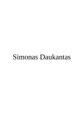 Simono Daukanto biografija bei darbas