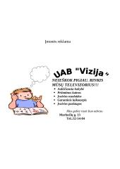 Verslo planas: televizorių prekyba UAB "Vizija" 7 puslapis