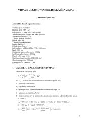 Vidaus degimo variklių skaičiavimas: Renault Espace 2.0