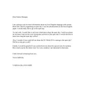 Formal letter: asking for information about a radio station
