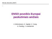 ENSO poveikis Europai paskutiniais amžiais