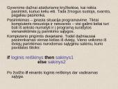 Loginiai duomenys ir veiksmai su jais. Sąlyginis sakinys 11 puslapis