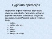 Loginiai duomenys ir veiksmai su jais. Sąlyginis sakinys 7 puslapis