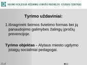 Šeimos švietimas apie žalingus įpročius kaip socialinio darbo forma 3 puslapis