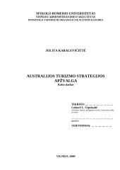 Australijos turizmo strategijos apžvalga