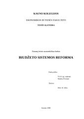 Lietuvos Respublikos biudžeto sistemos reforma