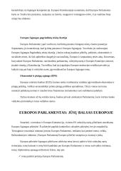 Europos Parlamento nariai, darbas, įgaliojimai bei vaidmuo 18 puslapis