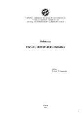 Finansų sistema ir ekonomika
