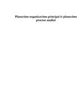 Planavimo organizavimo principai ir planavimo proceso analizė
