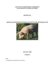 Kiaulių genetiniai ištekliai Lietuvoje ir pasaulyje