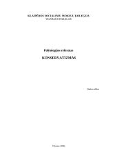 Konservatizmo apraiškos