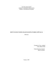 Motyvacijos turinį analizuojančių teorijų apžvalga