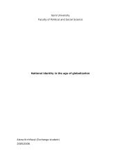 National identity in the age of globalization