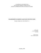 Pagrindinės institucijos Europos Sąjungoje