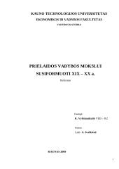 Prielaidos vadybos mokslui susiformuoti XIX-XX amžiuje