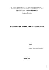 Techninės kūrybos metodai. Funkcinė–vertinė analizė