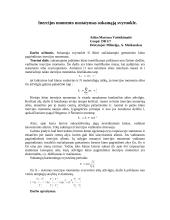 Inercijos momento tyrimas sukamąja svyruokle 
